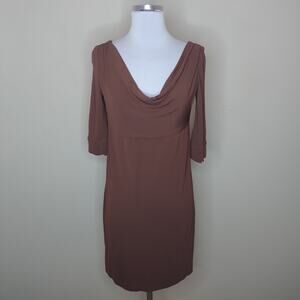 Barneys New York Dress Slinky Mini Cowl‎ Neck Empire Waist